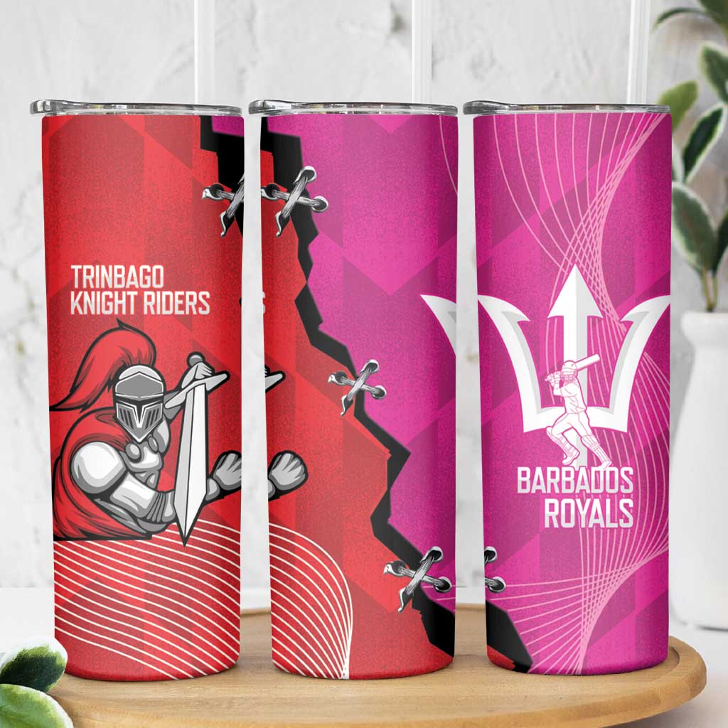 Barbados and Trinbago Cricket Skinny Tumbler Royals Knight Riders Together - Wonder Print Shop