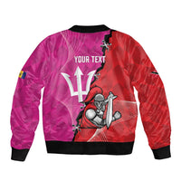 Barbados and Trinbago Cricket Personalized Sleeve Zip Bomber Jacket Royals Knight Riders Together - Wonder Print Shop