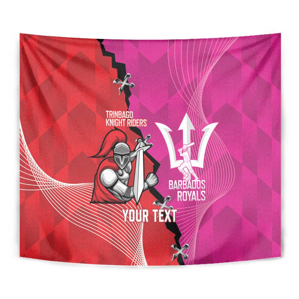 Barbados and Trinbago Cricket Personalized Tapestry Royals Knight Riders Together - Wonder Print Shop