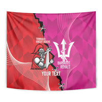 Barbados and Trinbago Cricket Personalized Tapestry Royals Knight Riders Together - Wonder Print Shop