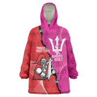 Barbados and Trinbago Cricket Personalized Wearable Blanket Hoodie Royals Knight Riders Together - Wonder Print Shop
