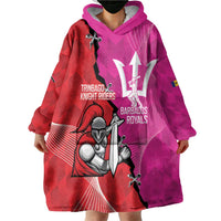 Barbados and Trinbago Cricket Personalized Wearable Blanket Hoodie Royals Knight Riders Together - Wonder Print Shop