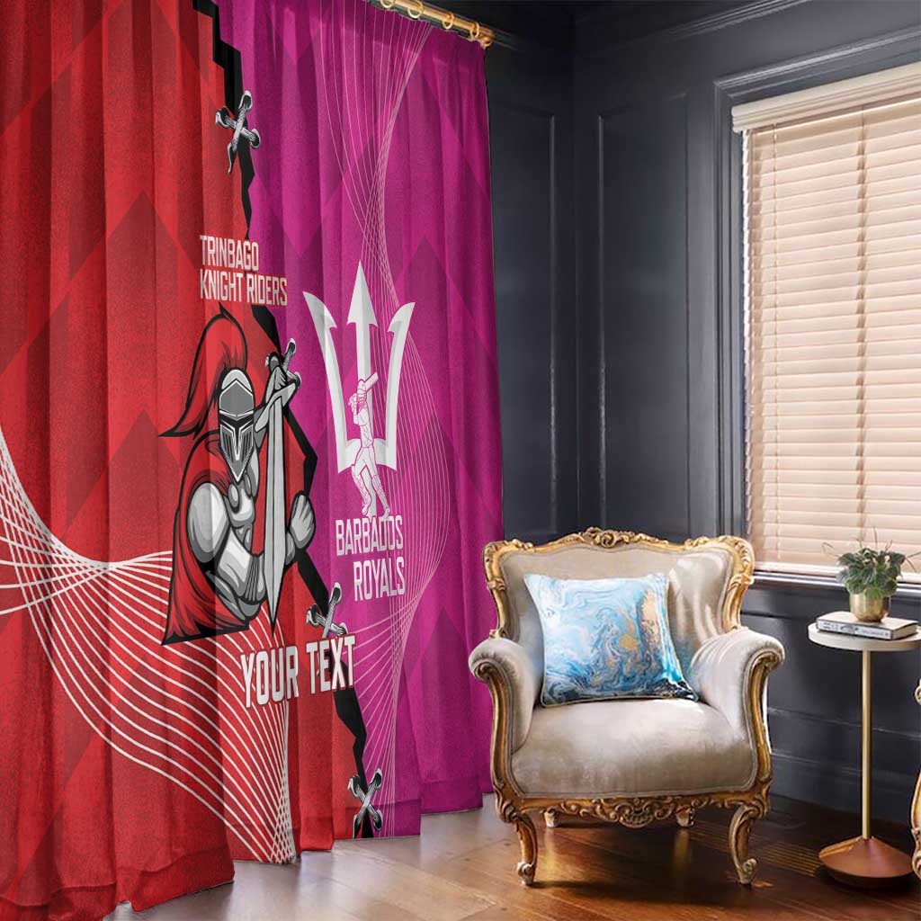 Barbados and Trinbago Cricket Personalized Window Curtain Royals Knight Riders Together - Wonder Print Shop