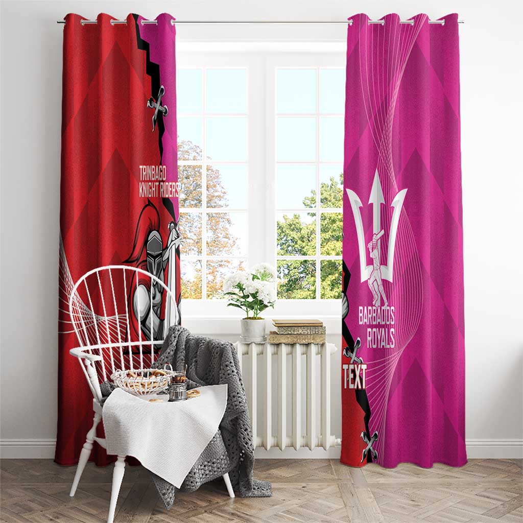 Barbados and Trinbago Cricket Personalized Window Curtain Royals Knight Riders Together - Wonder Print Shop