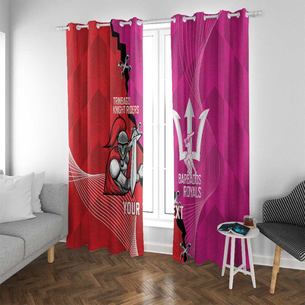 Barbados and Trinbago Cricket Personalized Window Curtain Royals Knight Riders Together - Wonder Print Shop