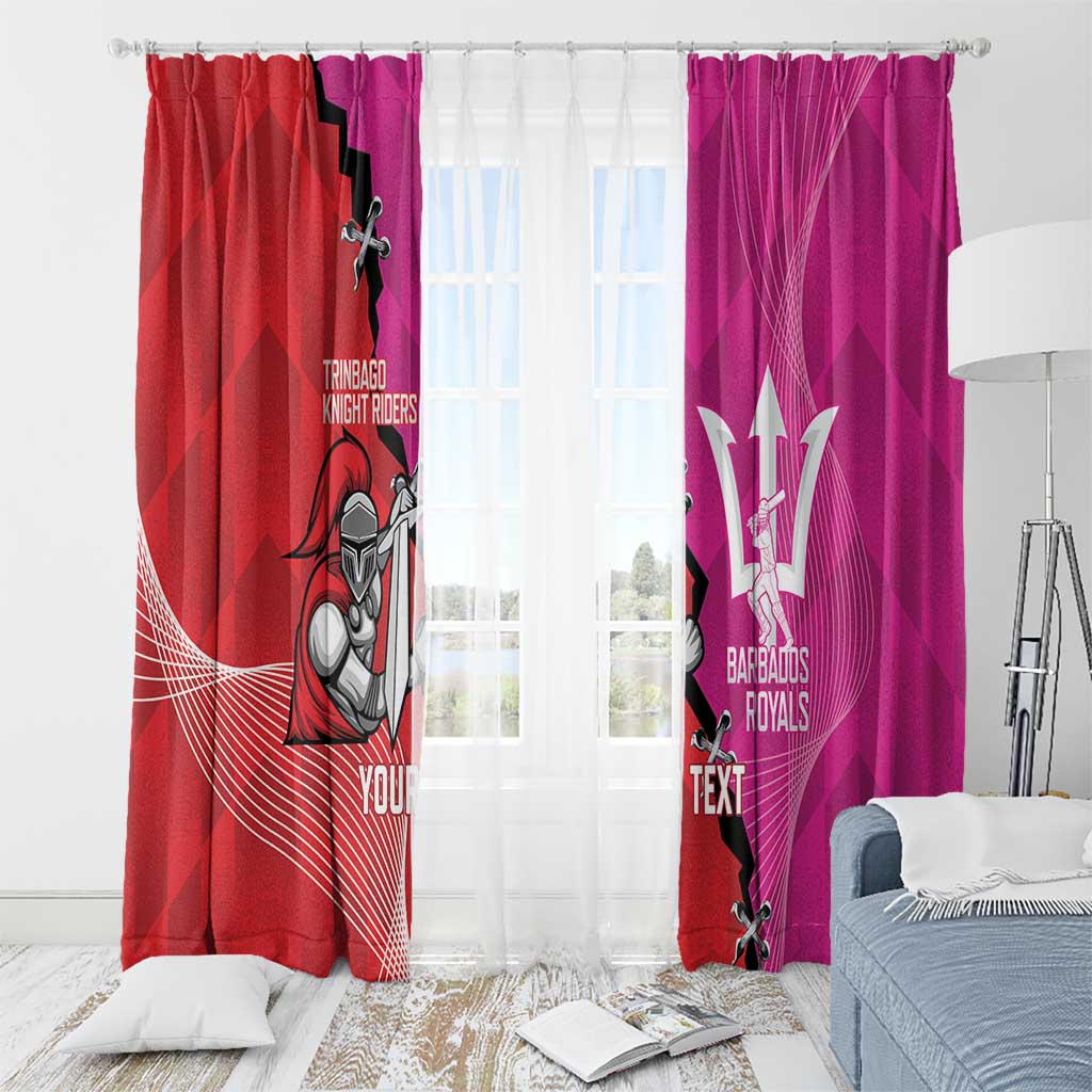 Barbados and Trinbago Cricket Personalized Window Curtain Royals Knight Riders Together - Wonder Print Shop