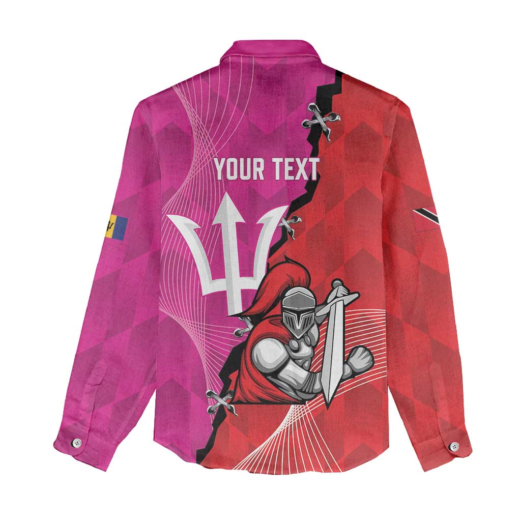 Barbados and Trinbago Cricket Personalized Women Casual Shirt Royals Knight Riders Together - Wonder Print Shop