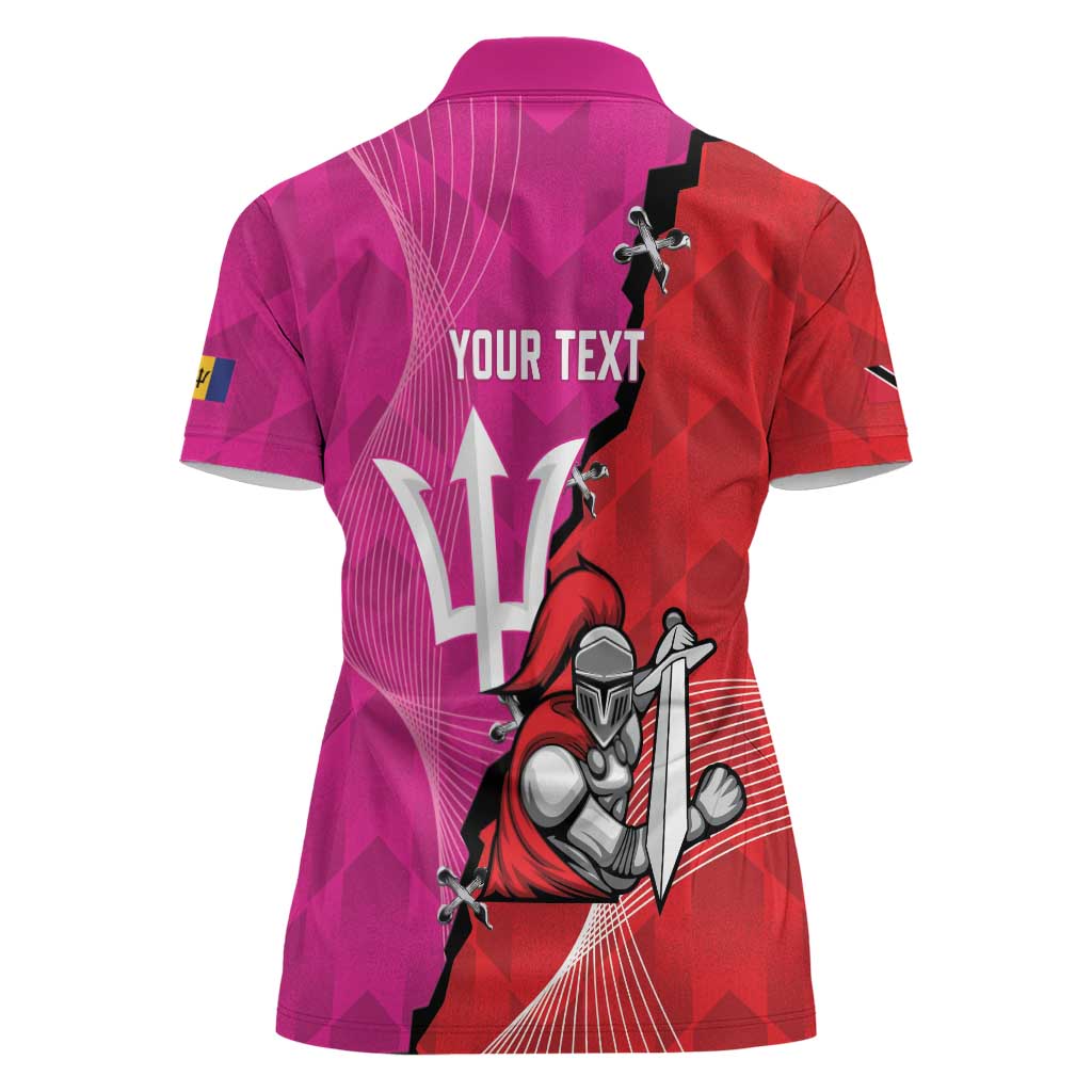 Barbados and Trinbago Cricket Personalized Women Polo Shirt Royals Knight Riders Together - Wonder Print Shop