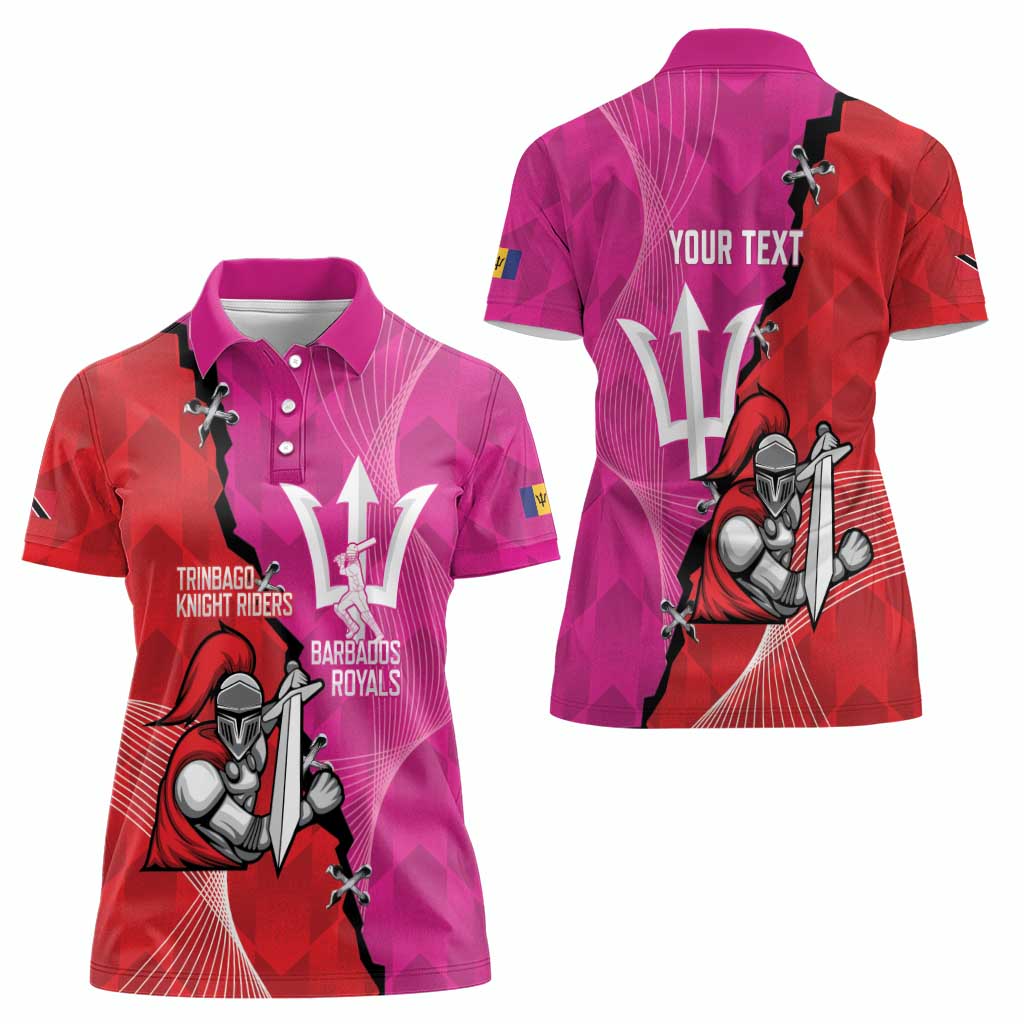 Barbados and Trinbago Cricket Personalized Women Polo Shirt Royals Knight Riders Together - Wonder Print Shop