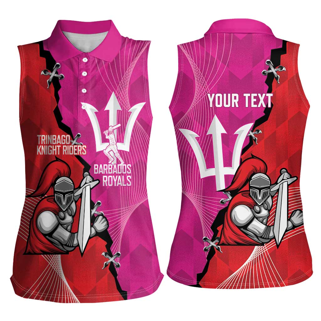 Barbados and Trinbago Cricket Personalized Women Sleeveless Polo Shirt Royals Knight Riders Together - Wonder Print Shop