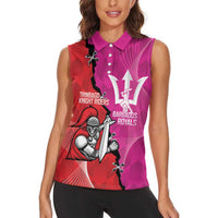 Barbados and Trinbago Cricket Personalized Women Sleeveless Polo Shirt Royals Knight Riders Together - Wonder Print Shop