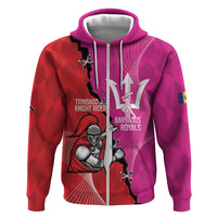 Barbados and Trinbago Cricket Personalized Zip Hoodie Royals Knight Riders Together - Wonder Print Shop