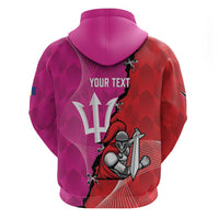 Barbados and Trinbago Cricket Personalized Zip Hoodie Royals Knight Riders Together - Wonder Print Shop