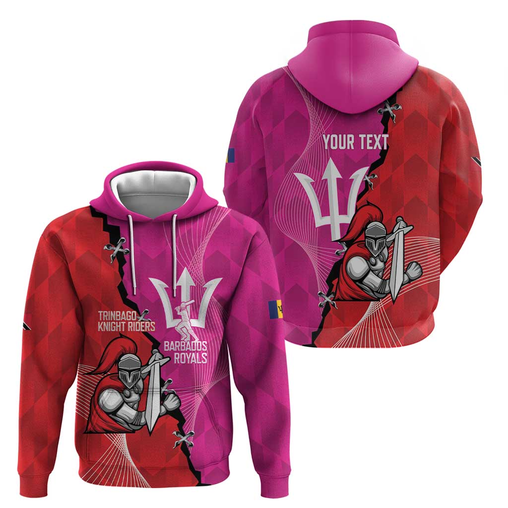 Barbados and Trinbago Cricket Personalized Zip Hoodie Royals Knight Riders Together - Wonder Print Shop