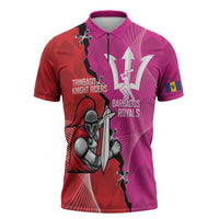 Barbados and Trinbago Cricket Personalized Zipper Polo Shirt Royals Knight Riders Together - Wonder Print Shop