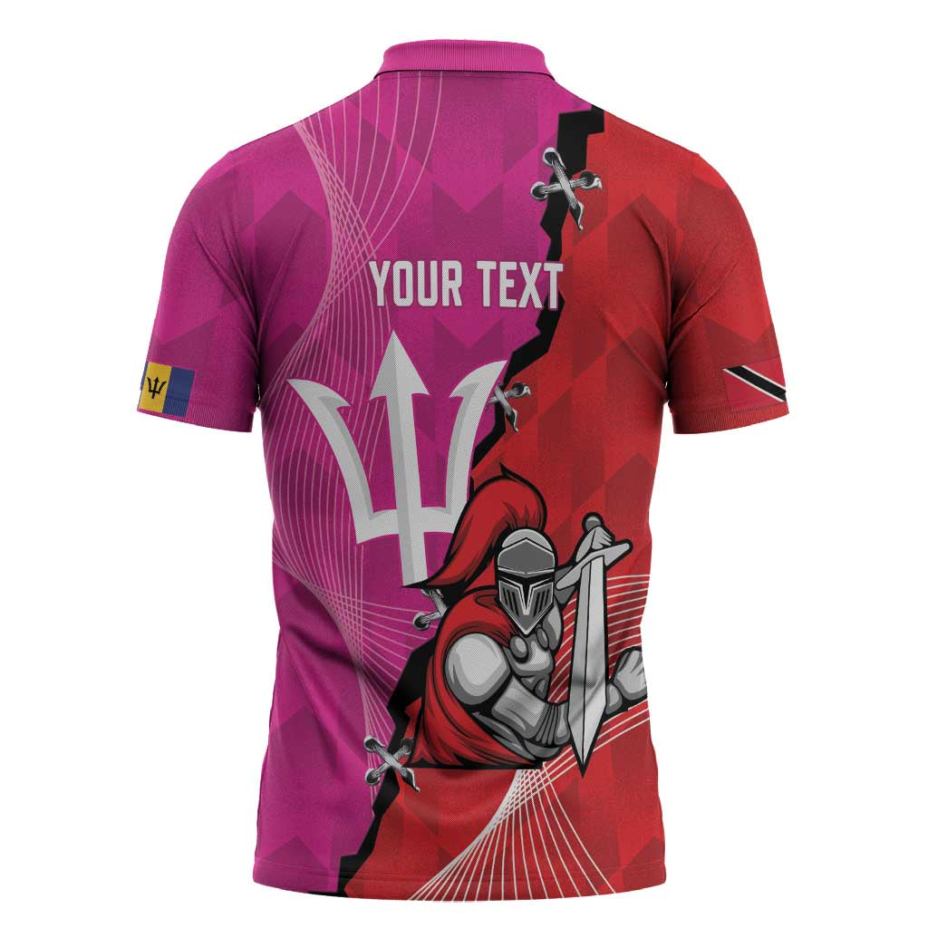 Barbados and Trinbago Cricket Personalized Zipper Polo Shirt Royals Knight Riders Together - Wonder Print Shop