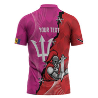 Barbados and Trinbago Cricket Personalized Zipper Polo Shirt Royals Knight Riders Together - Wonder Print Shop