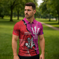 Barbados and Trinbago Cricket Personalized Zipper Polo Shirt Royals Knight Riders Together - Wonder Print Shop