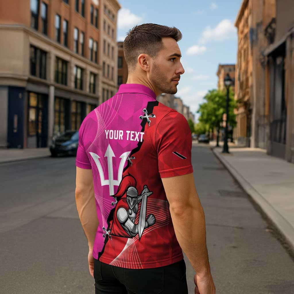 Barbados and Trinbago Cricket Personalized Zipper Polo Shirt Royals Knight Riders Together - Wonder Print Shop