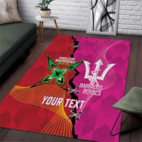 Barbados and Guyana Cricket Personalized Area Rug Royals Amazon Warriors Together - Wonder Print Shop