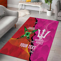 Barbados and Guyana Cricket Personalized Area Rug Royals Amazon Warriors Together - Wonder Print Shop