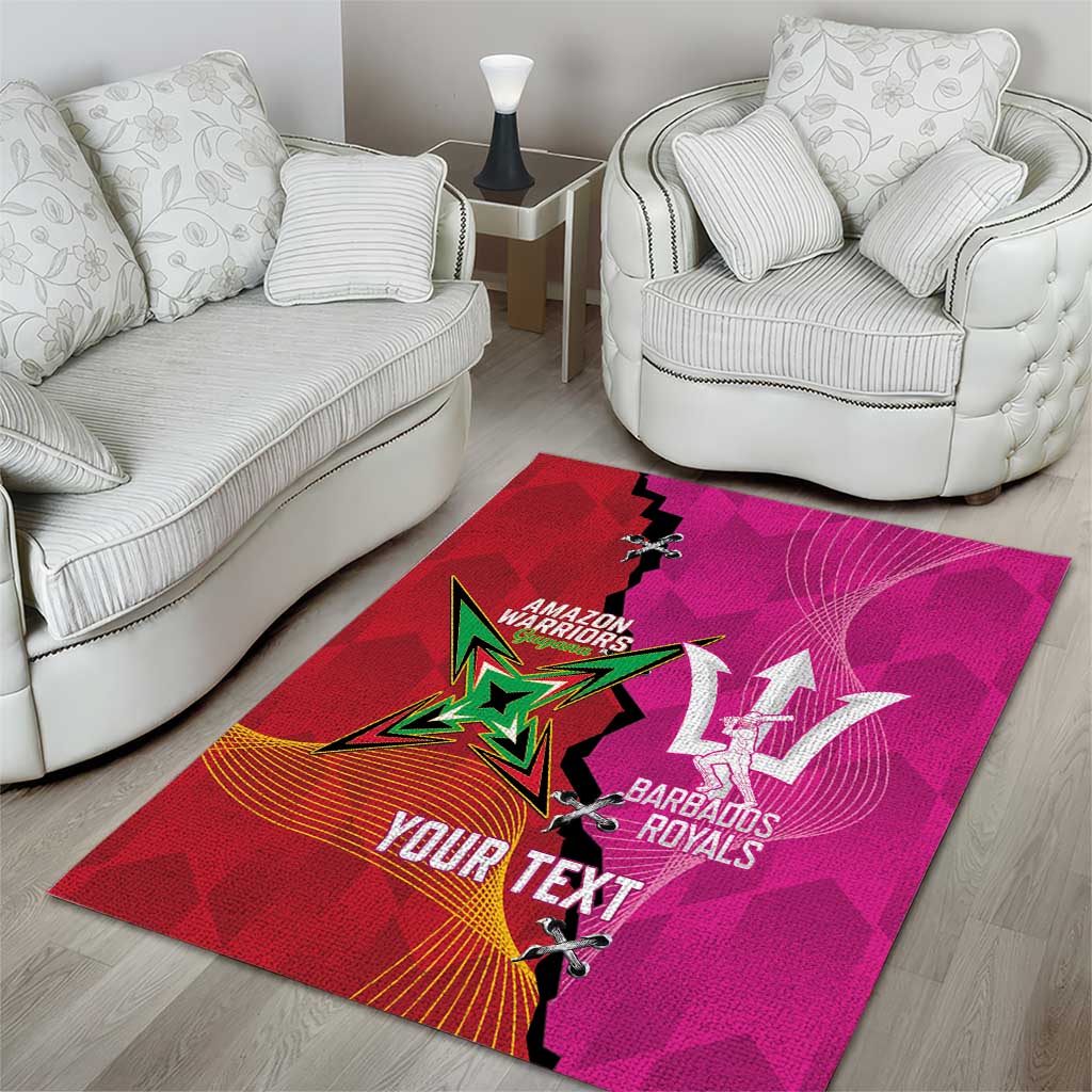 Barbados and Guyana Cricket Personalized Area Rug Royals Amazon Warriors Together - Wonder Print Shop