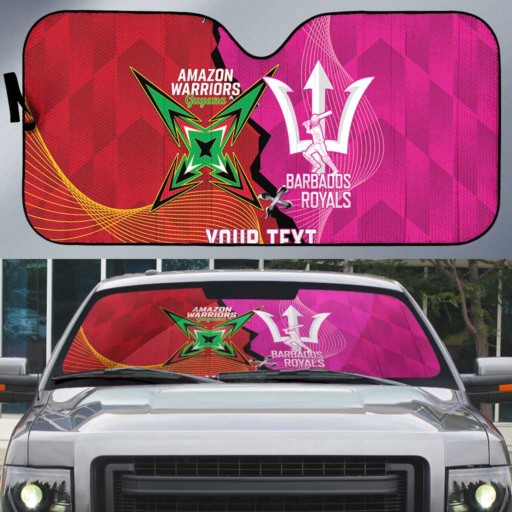 Barbados and Guyana Cricket Personalized Auto Sun Shade Royals Amazon Warriors Together - Wonder Print Shop
