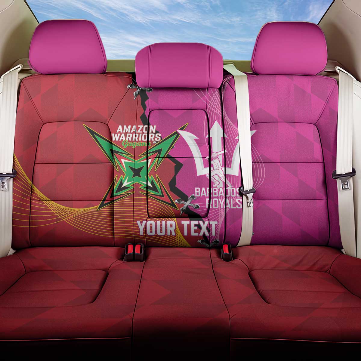 Barbados and Guyana Cricket Personalized Back Car Seat Cover Royals Amazon Warriors Together - Wonder Print Shop
