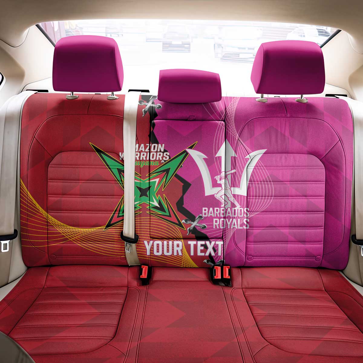 Barbados and Guyana Cricket Personalized Back Car Seat Cover Royals Amazon Warriors Together - Wonder Print Shop