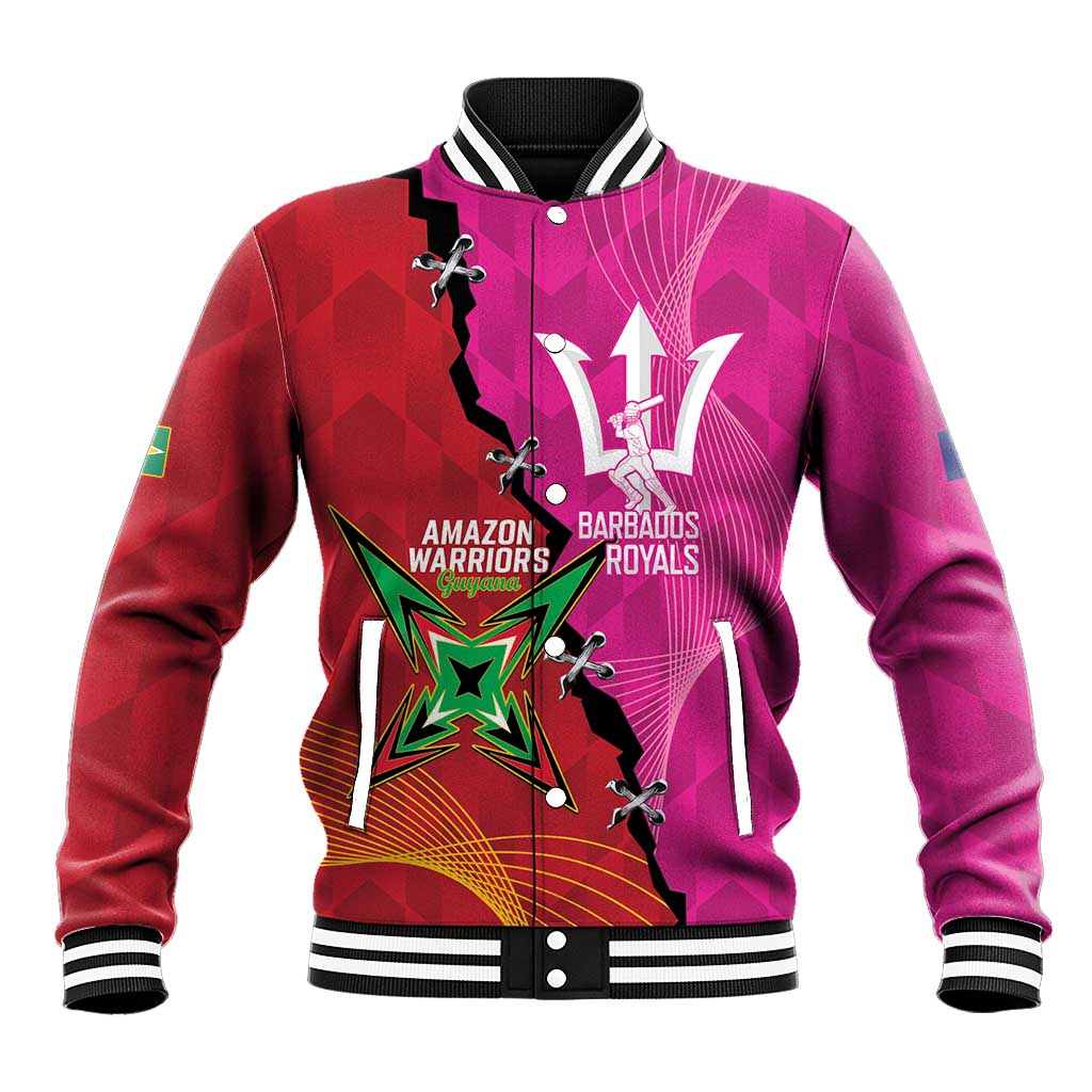 Barbados and Guyana Cricket Personalized Baseball Jacket Royals Amazon Warriors Together - Wonder Print Shop