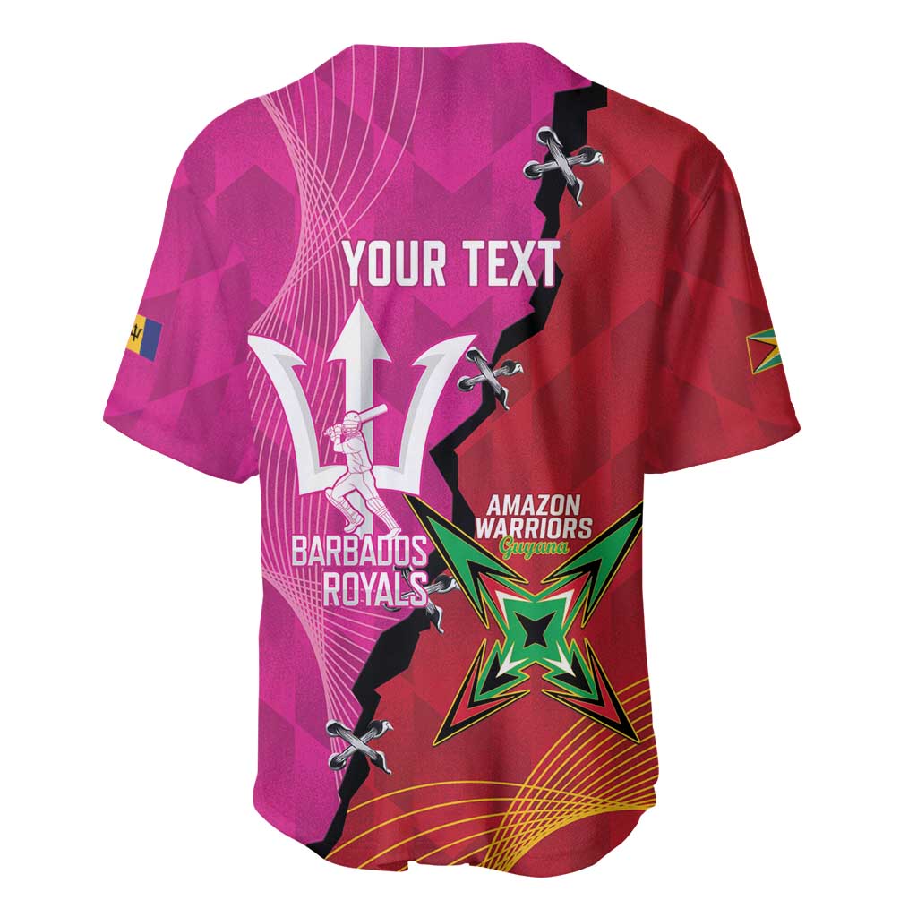 Barbados and Guyana Cricket Personalized Baseball Jersey Royals Amazon Warriors Together - Wonder Print Shop