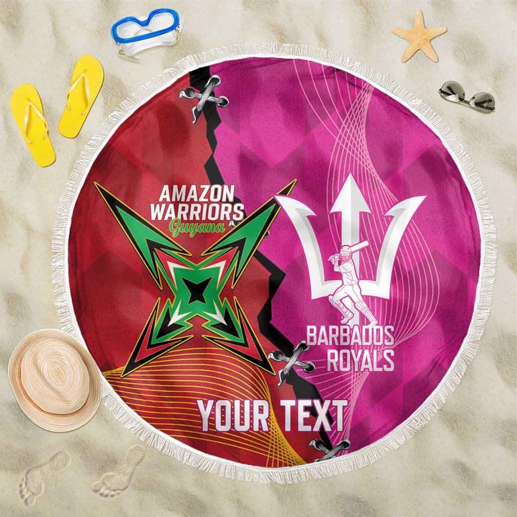 Barbados and Guyana Cricket Personalized Beach Blanket Royals Amazon Warriors Together - Wonder Print Shop