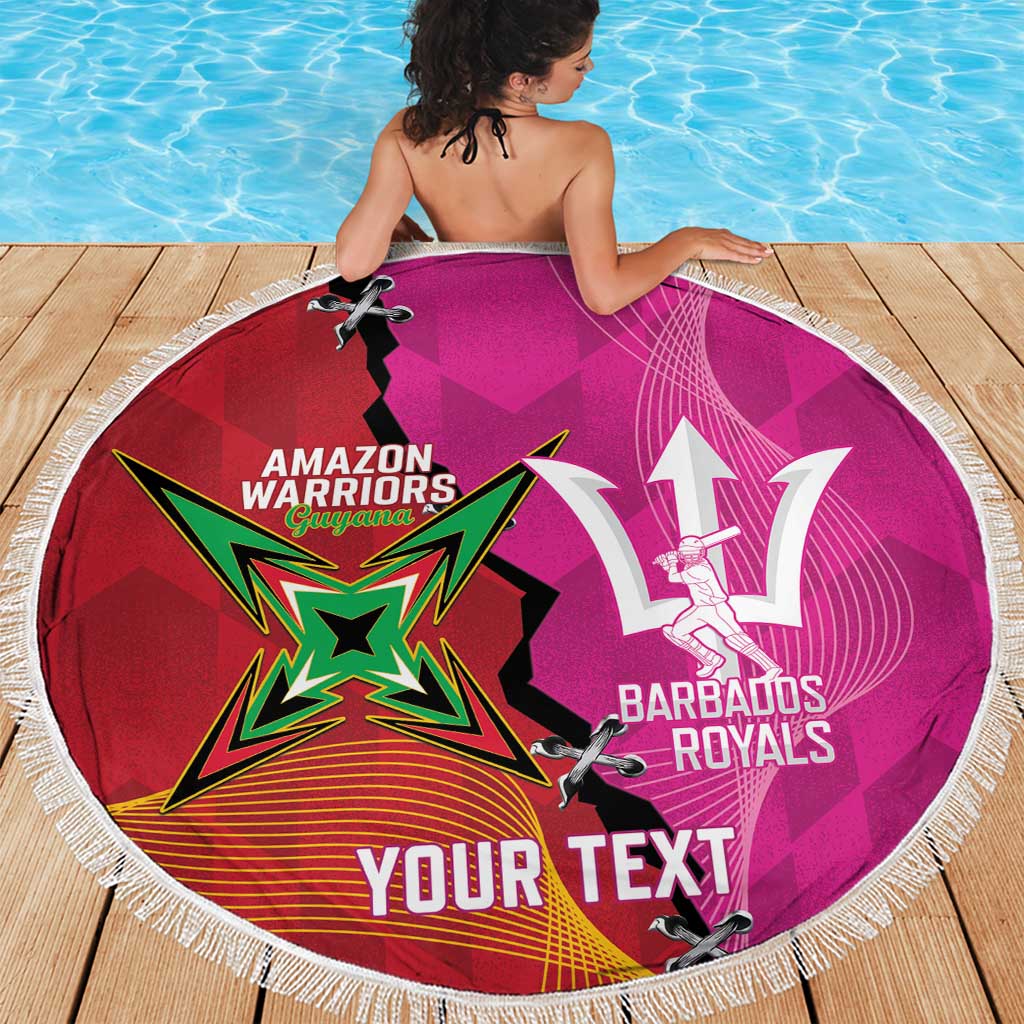 Barbados and Guyana Cricket Personalized Beach Blanket Royals Amazon Warriors Together - Wonder Print Shop
