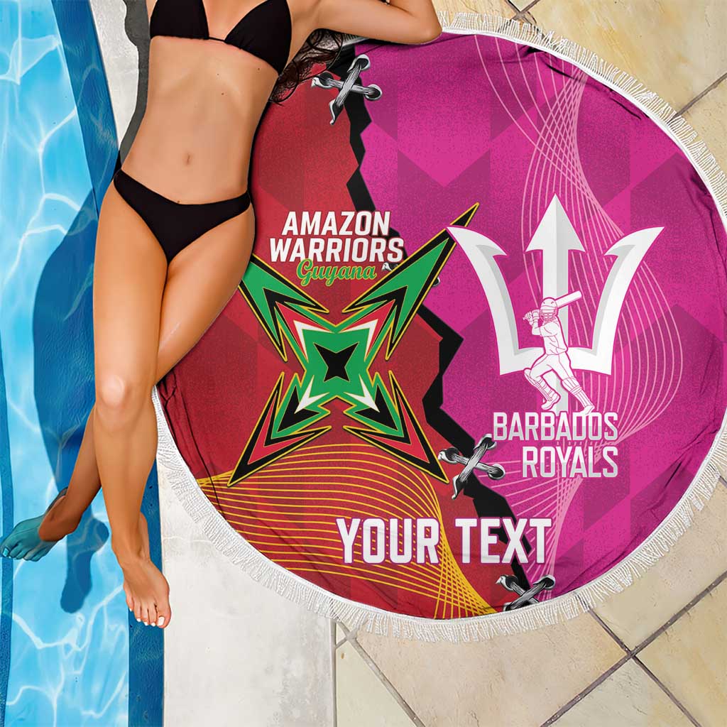 Barbados and Guyana Cricket Personalized Beach Blanket Royals Amazon Warriors Together - Wonder Print Shop