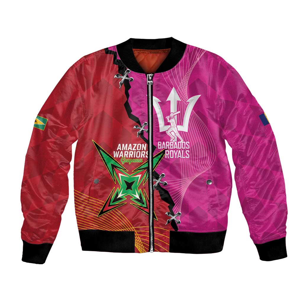 Barbados and Guyana Cricket Personalized Bomber Jacket Royals Amazon Warriors Together - Wonder Print Shop