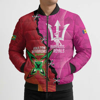 Barbados and Guyana Cricket Personalized Bomber Puffer Jacket Royals Amazon Warriors Together - Wonder Print Shop