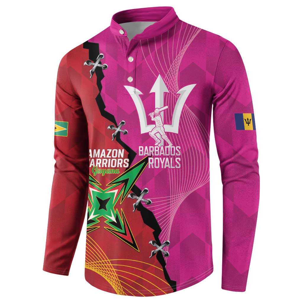 Barbados and Guyana Cricket Personalized Button Sweatshirt Royals Amazon Warriors Together - Wonder Print Shop