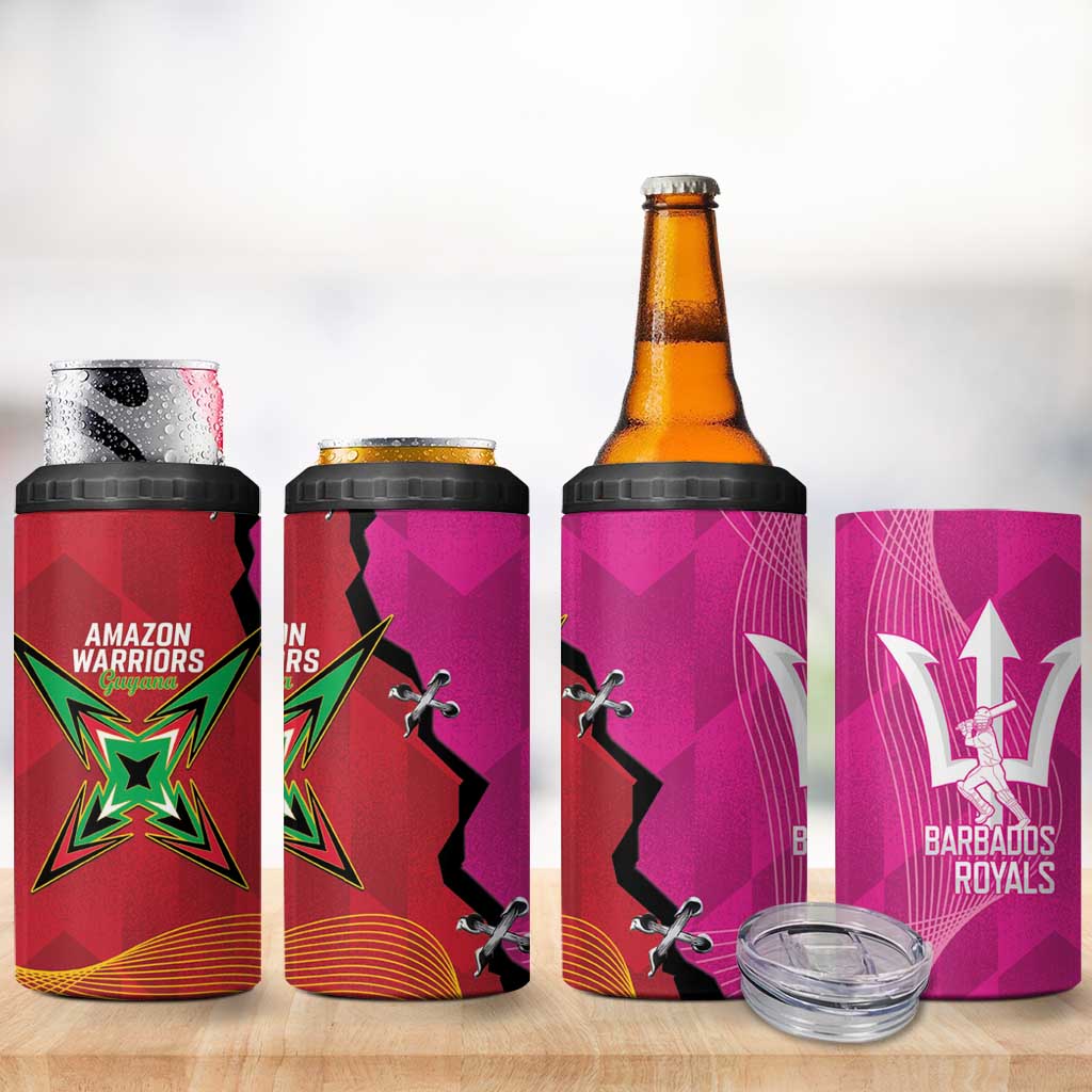 Barbados and Guyana Cricket 4 in 1 Can Cooler Tumbler Royals Amazon Warriors Together - Wonder Print Shop