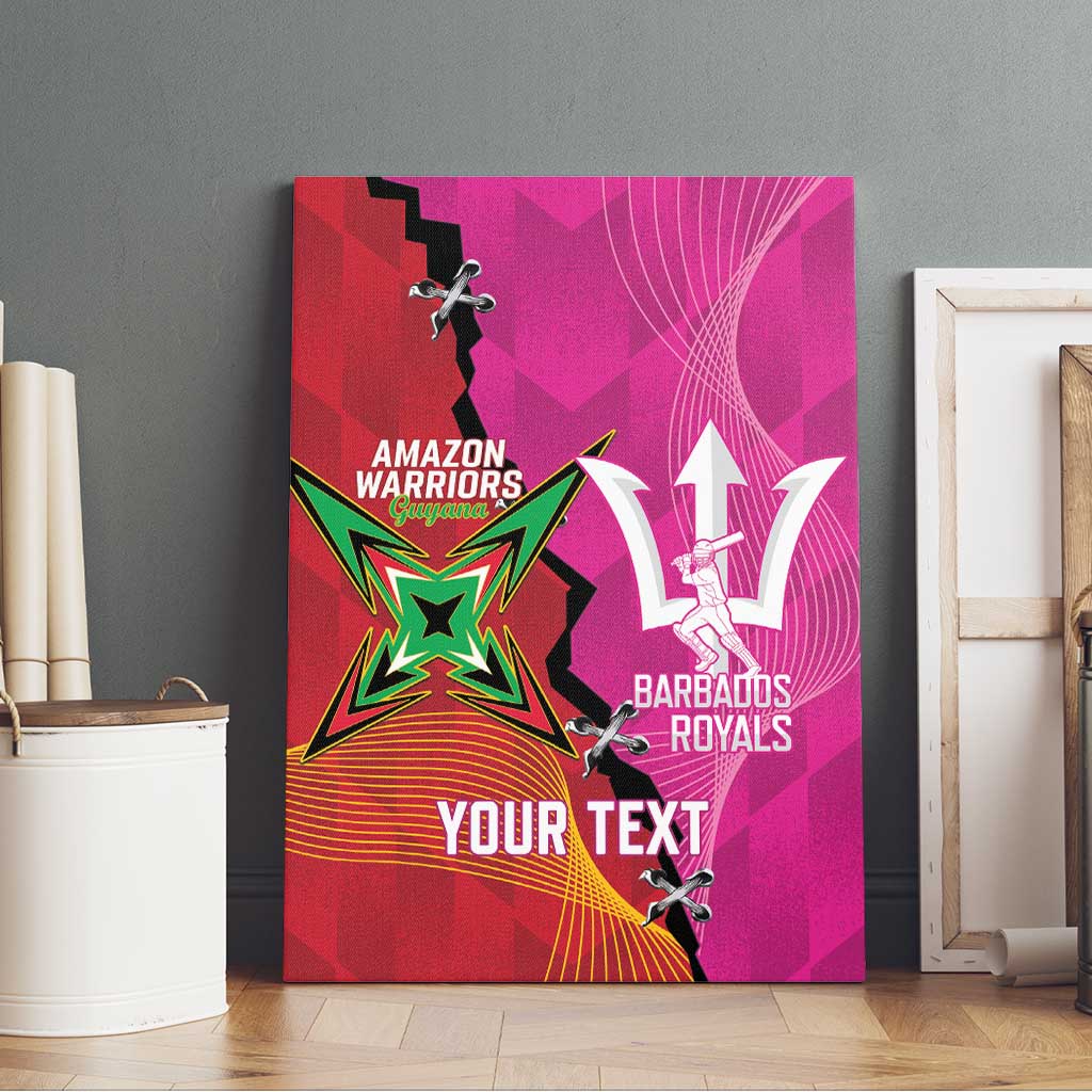 Barbados and Guyana Cricket Personalized Canvas Wall Art Royals Amazon Warriors Together - Wonder Print Shop