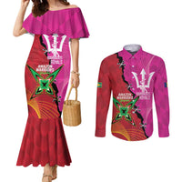 Barbados and Guyana Cricket Personalized Couples Matching Mermaid Dress and Long Sleeve Button Shirt Royals Amazon Warriors Together - Wonder Print Shop