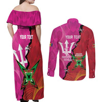 Barbados and Guyana Cricket Personalized Couples Matching Off Shoulder Maxi Dress and Long Sleeve Button Shirt Royals Amazon Warriors Together - Wonder Print Shop