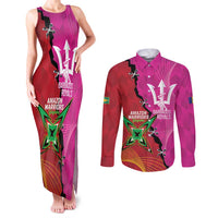 Barbados and Guyana Cricket Personalized Couples Matching Tank Maxi Dress and Long Sleeve Button Shirt Royals Amazon Warriors Together - Wonder Print Shop