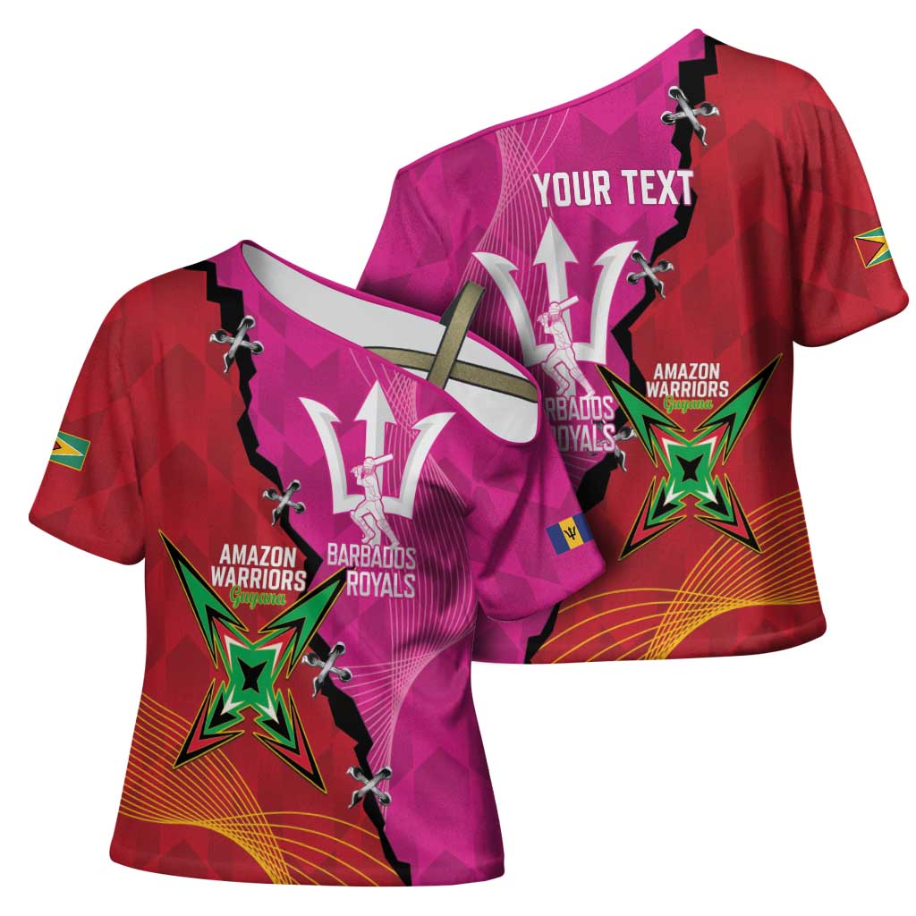 Barbados and Guyana Cricket Personalized Cross Shoulder Shirt Royals Amazon Warriors Together - Wonder Print Shop