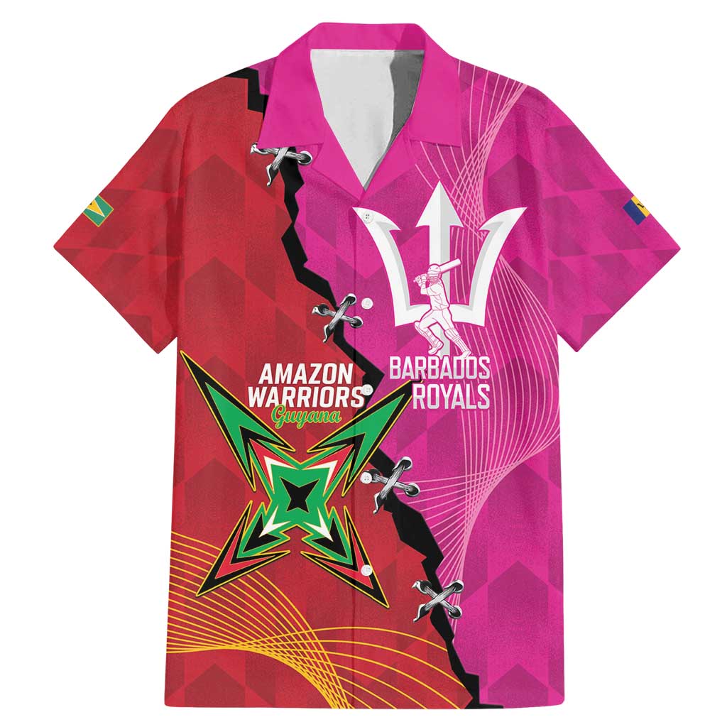 Barbados and Guyana Cricket Personalized Family Matching Mermaid Dress and Hawaiian Shirt Royals Amazon Warriors Together - Wonder Print Shop