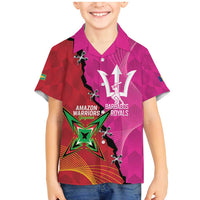 Barbados and Guyana Cricket Personalized Family Matching Mermaid Dress and Hawaiian Shirt Royals Amazon Warriors Together - Wonder Print Shop