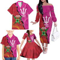 Barbados and Guyana Cricket Personalized Family Matching Off The Shoulder Long Sleeve Dress and Hawaiian Shirt Royals Amazon Warriors Together - Wonder Print Shop