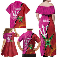 Barbados and Guyana Cricket Personalized Family Matching Off Shoulder Maxi Dress and Hawaiian Shirt Royals Amazon Warriors Together - Wonder Print Shop