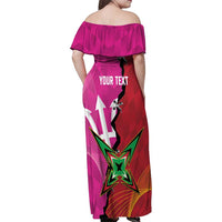 Barbados and Guyana Cricket Personalized Family Matching Off Shoulder Maxi Dress and Hawaiian Shirt Royals Amazon Warriors Together - Wonder Print Shop