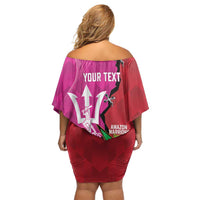 Barbados and Guyana Cricket Personalized Family Matching Off Shoulder Short Dress and Hawaiian Shirt Royals Amazon Warriors Together - Wonder Print Shop