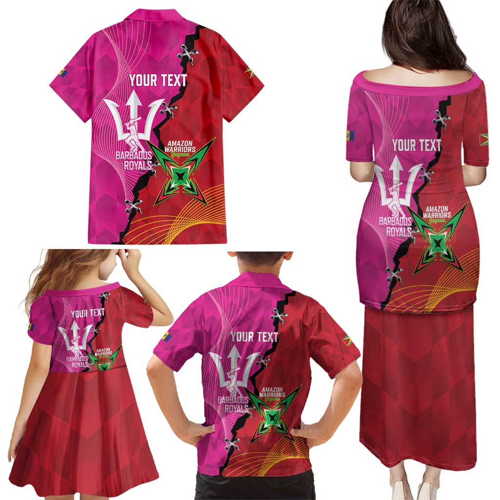 Barbados and Guyana Cricket Personalized Family Matching Puletasi and Hawaiian Shirt Royals Amazon Warriors Together - Wonder Print Shop
